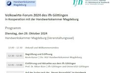 Volkswirte-Forum am 29.-30. Oktober 2024 in Magdeburg