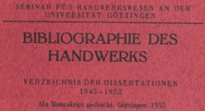 SfH gibt Bibliographie der Dissertationen mit Handwerksbezug heraus