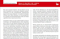 Online-Workshop „Regulatorische Experimentierräume in der Praxis“ am 17.03.2021